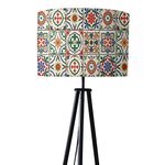 Nutcase Designer Tripod Floor Lamp Standing Light for Living Rooms-Printed Fabric Shade-Made in India - Talavera Mexican Style