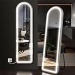 YITAHOME 59"x16" Full Length Mirror with LED Lights, Arch Lighted Floor Mirror, Full Body Mirrror with Stand, Wall Mounted Hanging Mirror with Dimming and 3 Color Modes