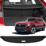 Vesul Compatible with VW Volkswagen Atlas Cross Sport 2024 2023 2022 2021 2020 Retractable Cargo Cover Security Shade No Gap Shield Aluminum Rear Trunk Tonneau Cover Luggage Privacy Screen Black