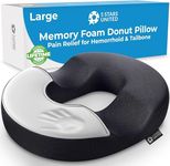 Donut Cushion Haemorrhoids Pillow – 100% Memory Foam Cushions with Non-Slip Bottom – Doughnut Ring To Sit On - Orthopedic Firm Seat for Home, Office, Wheelchair – Coccyx Pain Pressure Relief