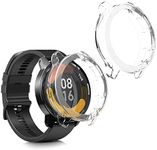 kwmobile Frame Cover Compatible with Xiaomi Watch S1 Active Cover (2-Pack) - Clear Silicone Case - Transparent