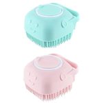 LECROF Body Scrubber with Soap Dispenser Brush, Silicone Exfoliating Brushes, Soft Body Exfoliator, Bath Loofah for Babies, Kids, Women, Men and Pets (Multicolor) - Pack of 1