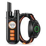 MAISOIE Metal Dog Shock Collar Training Collar With Remote 1300Ft,Waterproof Rechargeable Electric Collar With 3 Training Modes,Security Lock,Shock Collar For Large Small Dogs,22.86Cm,W_3.56Cm,Black