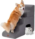 Gray Curved Dog Stairs Ramp for Hig