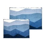 Sunlit 2 Pieces Bathroom Rugs Set, Ombre Blue Bathroom Rugs Non-Slip Absorbent Soft Bath Mat Set, Floor Mats Dry Fast Machine Washable (20"x30"&17"x24")