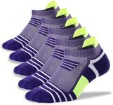 Kodal Copper Cushioned Athletic Ankle Socks, Low Cut Training Socks, Odor Free, Moisture Wicking, Arch Compression (5 Pairs)