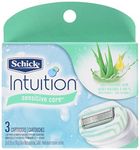 Schick Intuition Sensitive Care Razor Blade Refill Cartridges, 3 Count (Packaging may vary)