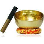 The Healing Store® 6 inches -Handmade Unbreakable Singing Bowl Tibetan Buddhist Prayer Instrument With Striker Stick|OM Bell|OM Bowl|Meditation Bowl|Music Therapy(handmade)