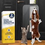 PROTECTO Heavy Duty Door Protector Dog Scratch Guard 2 Pack 35.5x15.5 Transparent Cat Scratch Protector - Easy to Install Anti Scratch Door Guard for Dogs & Cats - Furniture, Wall & Window Protection