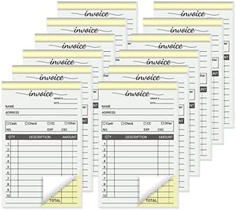 suituts 12 Pack Invoice Books for Small Business, 3.5 x 5.5 Inch 2 Part Carbonless Receipt Books, Carbon Duplicate Copy Order Form Book, Convenient Invoice Pads, 50 Sets Each Pad,Total 600 Sets