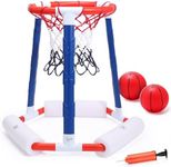 EagleStone Pool Basketball Hoop, Floating Inflatbale Pool Basketball Games Toys with 2 Pool Balls and Pump,Swimming Pool Outdoor Play Toddler Basketball Hoop Indoor for Kids Adults Age 8-12,