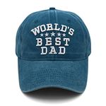 Dad Hats for Men Funny Fathers Day Dad Gifts from Daughter Son Worlds Best Dad Baseball Caps for Father Daddy Step Dad Gifts, World's Best Dad-blue, Medium