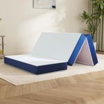 Slufra Foldable Mattress Full Size, 6 Inch Tri Fold Gel Memory Foam Folding Mattress with Washable Cover, Trifold Floor Mattress for Guest Bed, Camping, RV, Non Slip Bottom, 73 x 52 x 6 Inches, White