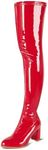 girgod Thigh High Boots for Women Sexy Pointed Toe Over The Knee Boots Cosplay Dance Party Patent Leather Chunky Heels GOGO Knee High Boots, Red, 9.5