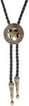 COOLLA Bolo tie- Handmade Star Western Cowboy Black Vintage Turquoise Pendant for Women,Men, Bronze, 70cm