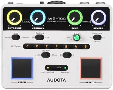 AUDOTA AVE-100 Multi-Effect Vocal Processor - Triple Intelligent Loop Cancellation, OTG Audio Interface for Singers, Podcasters, Live Streaming & Home Studio