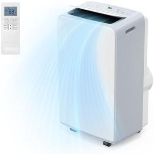 Electactic Portable Air Conditioners with Drainage-free Cooling, 7000 BTU Portable AC Units with Fan/Dry/Remote/Timer, Quiet Standing Ac Unit for Rooms Indoor,Dual Motor,Remote Control,Window Kit