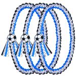 Quelay 3 Pcs 2025 Senior Night Gifts Softball Football Soccer Braided Necklace 2024 Graduation Leis Ribbon Lei