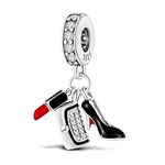 MULA 925 Sterling Silver Charms for Bracelets and Necklaces Lipstick and Bag Dangle Pendants Tower Camera Beads Charms Jewelry for Women Mother