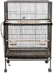 Perfitel Universal Birdcage Cover Seed Catcher Parrot Birdcage Nylon Mesh Guard Netting with lace (Not Included Birdcage,1 Piece) (100 x 18 inch, Black)