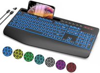 Wireless Keyboard with Wrist Rest &