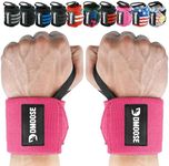 DMoose Wrist Straps for Weightlifting 12 and 18 Inches Thumb Loops with Wrist Support for Workouts Powerlifting Wrist Straps for Weight Lifting Men and Women Pink