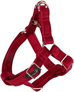 ARING PET Velvet Dog Halter Harness-Soft Heavy Duty Dog Halter Harness, Adjustable No Pull Red Velvet Dog Harness for Small Medium Large Dogs