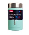 Décor Vacuum Insulated Food Flask, Stainless Steel Insulated Food Flask, Ideal For Coffee, Porridge, Soups, Leak-Proof, Durable & Reusable, Keeps Food Hot for 4 hours & Cold 9 Hours, Mint Green 520ml