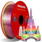 RepRapper Silk Rainbow PLA 3D Printer Filament 1.75mm, 1KG (2.2LBS) Cardboard Spool, Dimensional Accuracy ± 0.03mm - Fit Most FDM Printers, Silk Multicolor Rainbow PLA