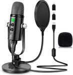 Microphone for Podcast, USB Microphone Kit for Phone, PC/Micro/Mac/Android,Professional Plug&Play Studio Microphone with Stand for Gaming, Online Chatting, Videos, Voice Overs, Streaming