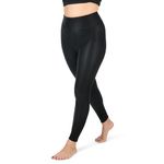 Gaia Luxury® Space Leather Women's Faux Leather Leggings High Waist Wet Look Full Length Trousers Black Matte Shiny Leggings with Shaping Waistband