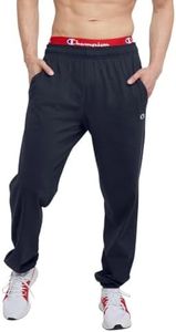 Champion Men's Closed Bottom Light Weight Jersey Sweatpant, Navy, Medium