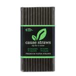 Cause Straws - Biodegradable Premium Drinking Straws | 100 Straws (8mm Wide) | Black Colour | Best for Juice, Soft Drinks and Cocktails | Sip for A Cause | (8MM, Black)