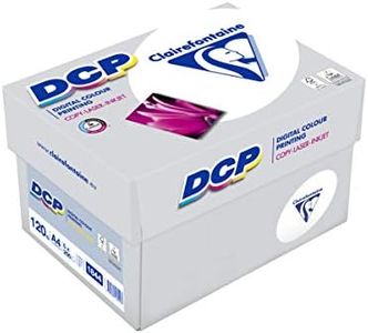 Clairefontaine - Réf. 1844C – 1250 feuilles de papier blanc au format A4 - Digital Color Printing 120 g/m² – Carton contenant 5 ramettes de 250 feuilles – Couleur : Blanc (170 CIE)