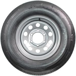 eCustomrim Radial Trailer Tire On Rim ST225/75R15 225/75-15 15 Load Range D 6 Lug Wheel Silver Modular - 6 Year Warranty w/Free Roadside