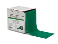 TheraBand Resistance Band 25 Yard Roll, Heavy Green Non-Latex Professional Elastic Bands For Upper & Lower Body Exercise Workouts, Physical Therapy, Pilates, Rehab, Dispenser Box, Intermediate Level 1