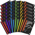 36 Pcs Pencil Pouch for 3 Ring Binder Pencil case for Binder Colorful Mesh Pencil Bags with Zipper,3 Ring Binder Pencil Pouch Bags with Clear Mesh Window for School Teacher Supplies