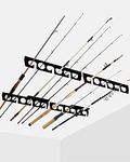 WIPHANY Fishing Rod Racks Wall or Ceiling Fishing Rod/Pole Rack Holder Storage Hook Holds up to 12 Fishing Rods Wall Mounted for Garage Cabin and Basement