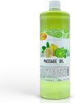 SPA REDI - Massage Oil, Lemon and Lime, 32 Oz - Professional Full Body Massage Therapy, Manicure, Pedicure - Relax Sore Muscles and Repair Dry Skin, Enhanced with High Absorption Oils and Vitamin E