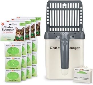 Neater Pets Neater Scooper Standard Size, 195 Refill Bags – Mess-Free Cat Litter Scooper with Bag, Spill-Proof Kitty Litter Scoop with Bin/Scoop Holder