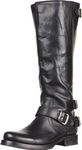 FRYE Women's Veronica Back-Zip Boot, Black Soft Vintage Leather, 8 M US