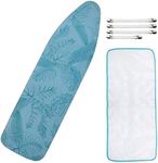 Dalykate 15x54 Ironing Board Cover and Pad with Elastic Edge and Scorch and Stain Resistant Thick Padding Ironing Board Covers 4 Fasteners and Protective Scorch Mesh Cloth