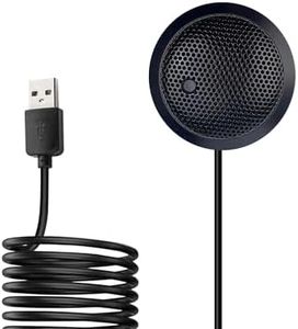 Fyvadio Conference USB Microphone, USB Microphone for Computer, 360° Omnidirectional Condenser PC Laptop Mic with Mute Button for Online Meeting/Class, Zoom Call, Skype Chatting, Plug & Play