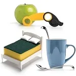 Toco Apple Peeler, Slicer, and Corer, Sweet Nessie Sugar Spoon, and Clean Dreams Kitchen Sponge Holder by OTOTO - Bundle of 3 Fun Kitchen Gadgets, Kitchen Accessories, Unique Cooking Gifts