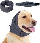 LEOTRAG Dog Calming Hoodie, No Flap/Shake Ear Wraps for Dogs, Adjustable Dog Ear Muffs for Noise Protection, Ear Wrap Head Cover for Dog Head Warp Anxiety Relief, Hematoma, Grooming and Force Drying