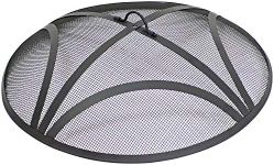 Sunnydaze Black Reinforced Steel Mesh Fire Pit Spark Screen with Ring Handle - 24-Inch Diameter