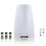 AMOS Ultrasonic Aroma Diffuser 10 ml - Essential Oil Aromatherapy w/Led Lamp, Humidifier with Remote Control, 3 Fragrances | Health & Personal Care