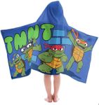 Jay Franco Nickelodeon Teenage Mutant Ninja Turtles Turtle Time Kids Bath/Pool/Beach Hooded Towel - Super Soft & Absorbent Cotton Towel Features Leonardo & Raphael