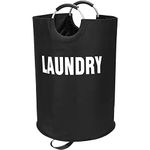 Maxsilan 160L XX-Large Laundry Basket, Freestanding Tall Clothes Hamper, Collapsible Laundry Bag, Black