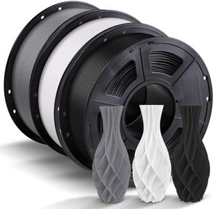ANYCUBIC Filamento PLA, 1,75mm 3kg Filamento de Impresora 3D PLA, Filamento Material de Impresión 3d, Envasado al Vacío, Carrete Limpio (Negro+Blanco+Gris)